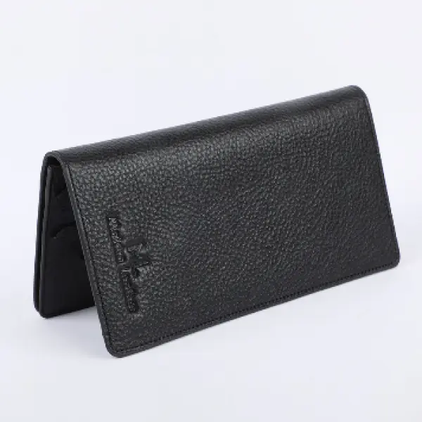 Black Executive Genuine Leather Long Wallet