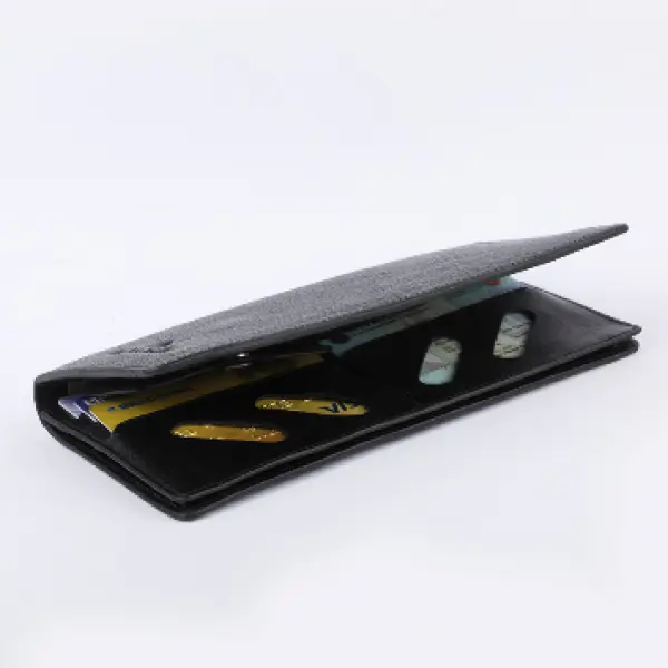 Black Executive Genuine Leather Long Wallet